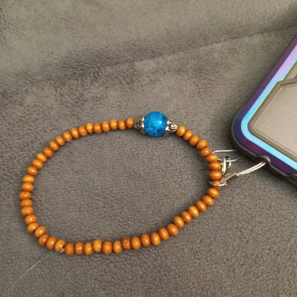 New phone strap charm wristlet beaded bracelet